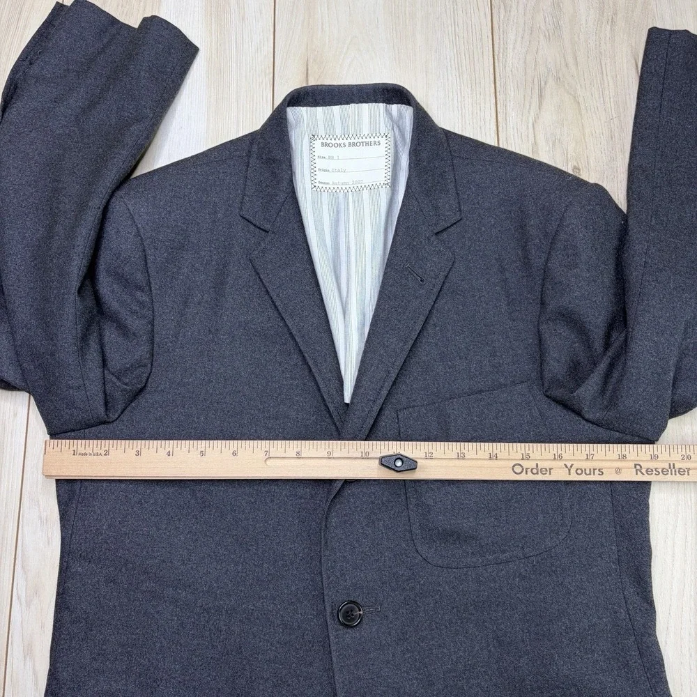 Thom Browne Brooks Brothers Half-Lined Italian Flannel Wool Blazer Mens Size 36S